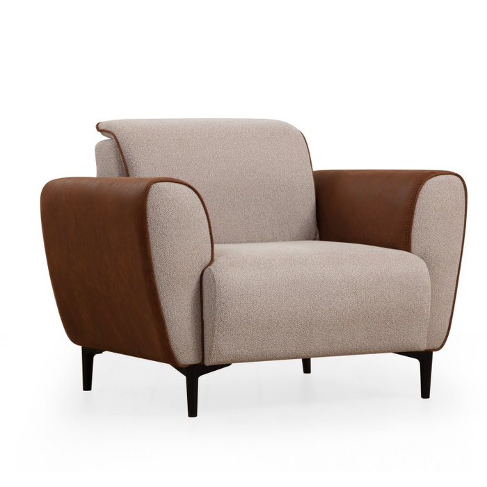 Atelier Del Sofa Sofá 1 Plaza Beige y Canela 100x85x85 cm Atelier Del Sofa Sofá 1 Plaza Beige y Canela 100x85x85 cm