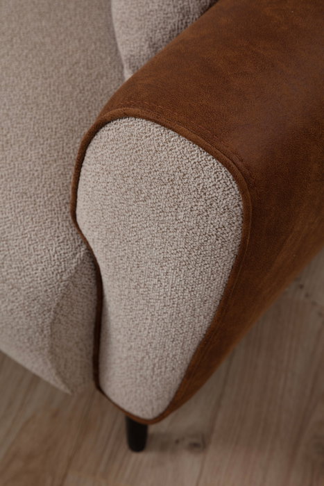Atelier Del Sofa Sofá 1 Plaza Beige y Canela 100x85x85 cm Atelier Del Sofa Sofá 1 Plaza Beige y Canela 100x85x85 cm