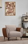 Atelier Del Sofa Sofá 1 Plaza Beige y Canela 100x85x85 cm