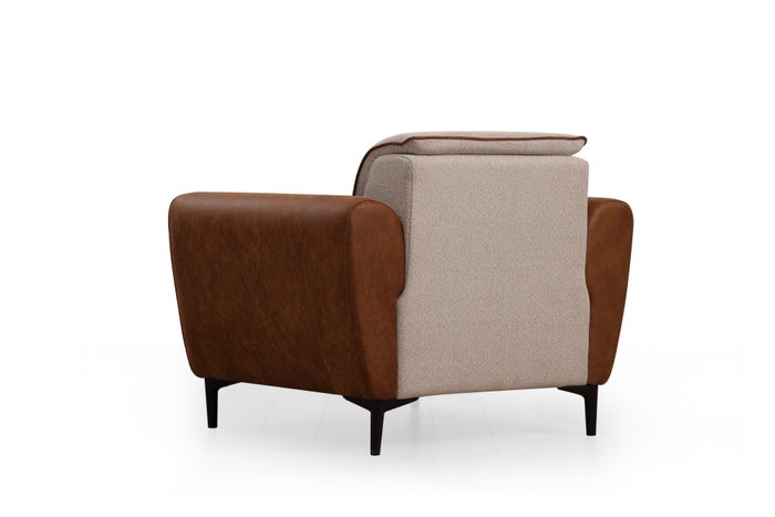 Atelier Del Sofa Sofá 1 Plaza Beige y Canela 100x85x85 cm Atelier Del Sofa Sofá 1 Plaza Beige y Canela 100x85x85 cm