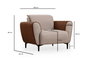 Atelier Del Sofa Sofá 1 Plaza Beige y Canela 100x85x85 cm