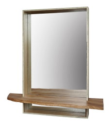 DKD Home Decor Espejo con Estantería MDF Natural 60x60x13 cm