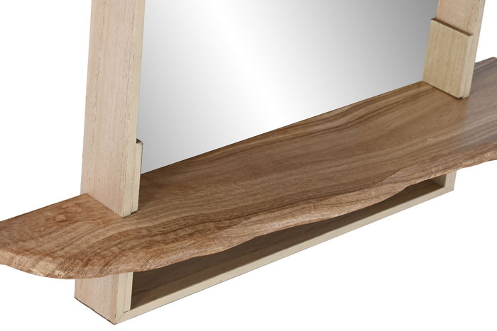 DKD Home Decor Espejo con Estantería MDF Natural 60x60x13 cm