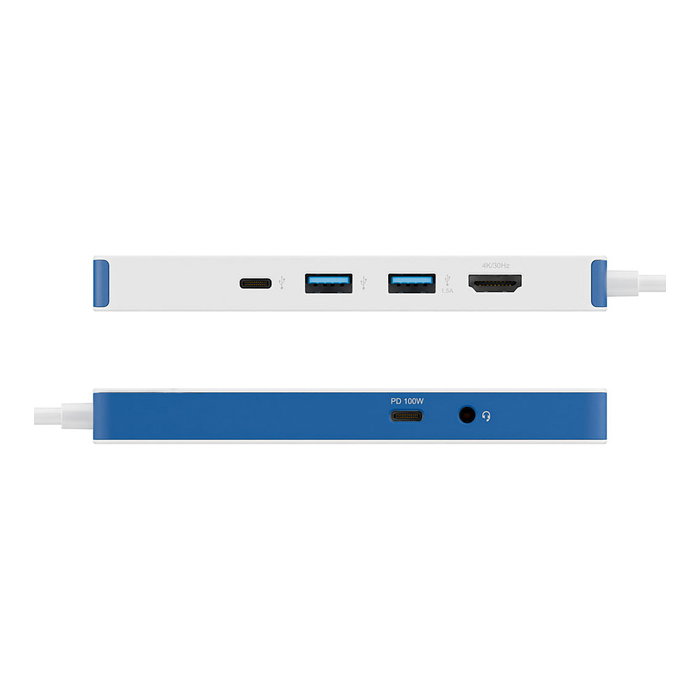 Targus HyperDrive Flex HD4102BUGL Hub USB-C de 8 puertos, Azul y Blanco