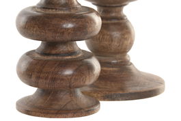 DKD Home Decor Candelabro Urban Marron 9.5 x 23.6 x 9.5 cm Set de 2