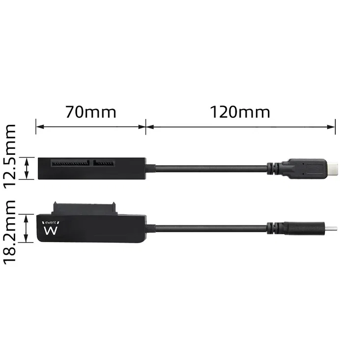 Ewent EW7075 Adaptador USB-C 3.1 Gen1 a SATA para Disco Duro HDD SSD de 2.5 Pulgadas