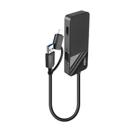 Lindy 43354 Hub USB 3.2 Gen 1 (3.1 Gen 1) con Puerto Type-A y Type-C, Negro