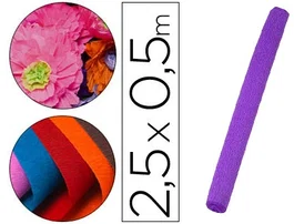 Liderpapel Papel Crespón Morado 50 cm x 2,5 m 85 g/m²