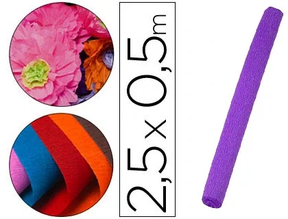 Liderpapel Papel Crespón Morado 50 cm x 2,5 m 85 g/m² Liderpapel Papel Crespón Morado 50 cm x 2,5 m 85 g/m²