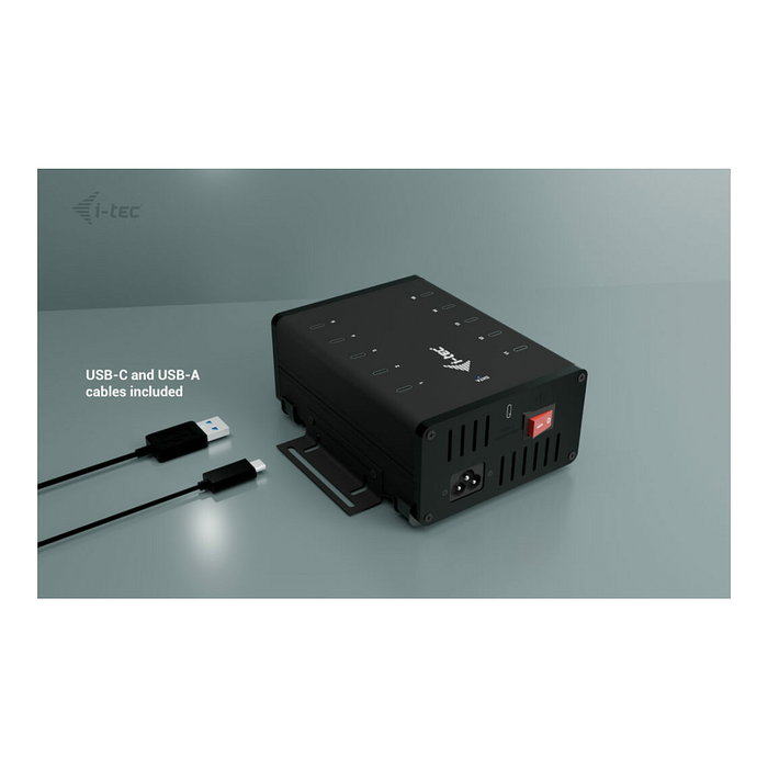 I-tec Hub de carga y datos 10 en 1 con 10 puertos USB-C Negro I-tec Hub de carga y datos 10 en 1 con 10 puertos USB-C Negro