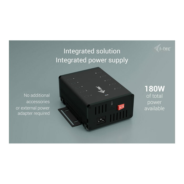 I-tec Hub de carga y datos 10 en 1 con 10 puertos USB-C Negro I-tec Hub de carga y datos 10 en 1 con 10 puertos USB-C Negro