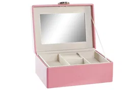 DKD Home Decor Joyero Honda Glam Rosa 23 x 17 x 10 cm