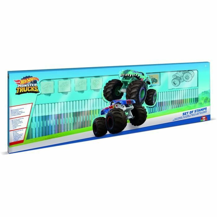 Multiprint Caja para colorear Hot Wheels con 60 rotuladores y 4 sellos Multiprint Caja para colorear Hot Wheels con 60 rotuladores y 4 sellos