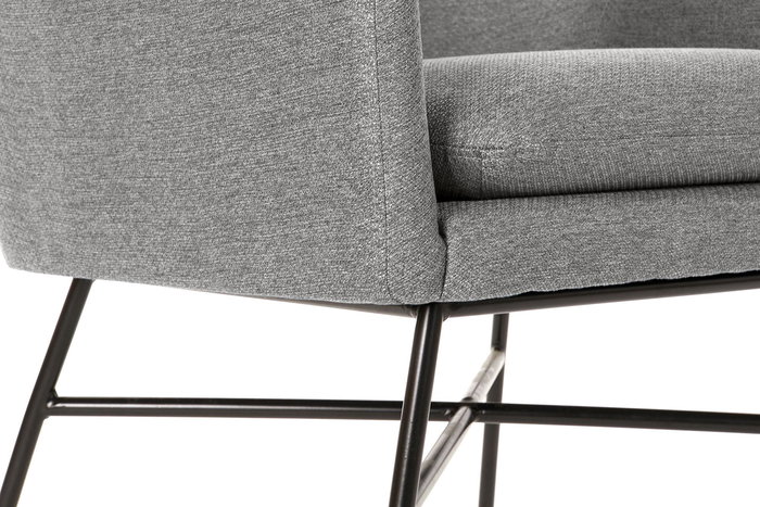 DKD Home Decor Sillón Scandi Gris Claro Negro 62 x 76.5 x 66 cm