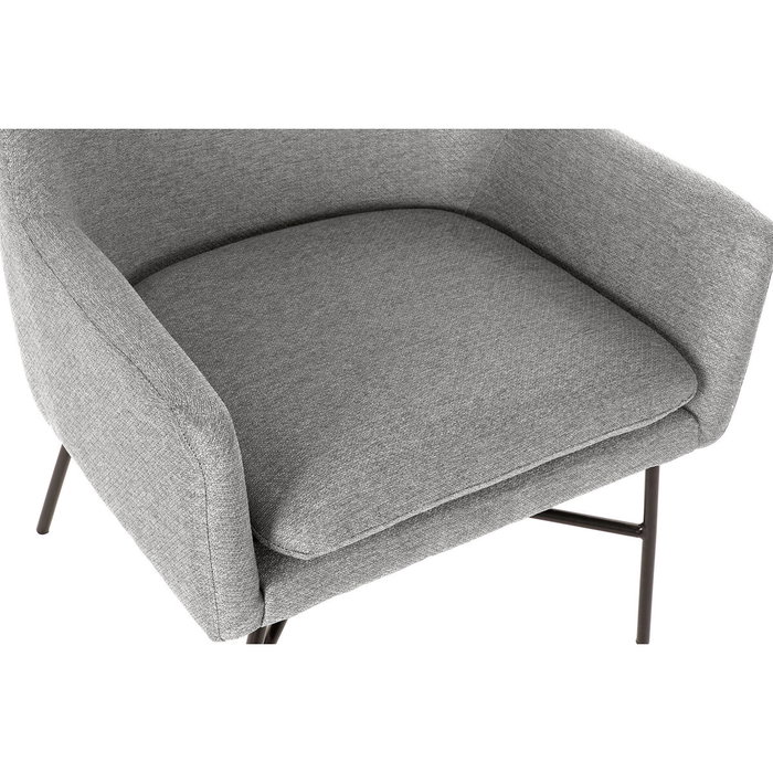 DKD Home Decor Sillón de Poliéster y Metal Gris Claro DKD Home Decor Sillón de Poliéster y Metal Gris Claro