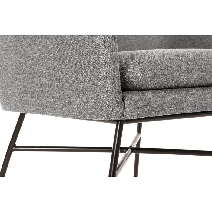 DKD Home Decor Sillón de Poliéster y Metal Gris Claro DKD Home Decor Sillón de Poliéster y Metal Gris Claro