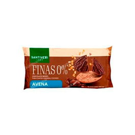 SANTIVERI Galleta Fina 0% Azúcares Añadidos Bañada en Chocolate Negro Avena 88 Gr