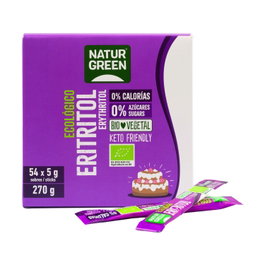 NaturGreen Eritritol Bio Sticks 54 unidades x 5g - Edulcorante ecológico de mesa
