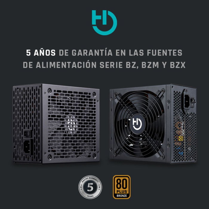 Hiditec BZ750 Fuente de Alimentación 750W 80 Plus Bronze Negro Hiditec BZ750 Fuente de Alimentación 750W 80 Plus Bronze Negro