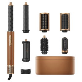 Dreame Airstyle Pro - Bronze - Plancha de Pelo y Cepillo Alisador, Peine de Aire Caliente y 3 Boquillas, Pantalla LCD, 200 grados C, 1 m Cable