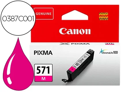 Canon CLI-571M Magenta Cartucho de Tinta Original Rendimiento Estándar, 7 ml