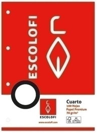ESCOLOFI Recambio de 100 hojas Folio con Pauta Montessori 3,5 y margen para taladros de 4 agujeros