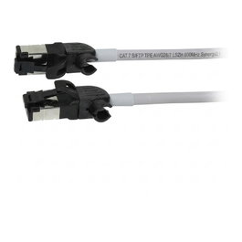 Synergy21 Patchkabel RJ45 CAT6A 500MHz 0,25m S/FTP slimline grau drehbarer Stecker