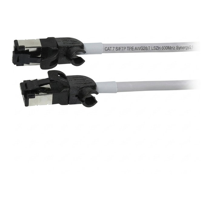 Synergy21 Patchkabel RJ45 CAT6A 500MHz 0,25m S/FTP slimline grau drehbarer Stecker Synergy21 Patchkabel RJ45 CAT6A 500MHz 0,25m S/FTP slimline grau drehbarer Stecker