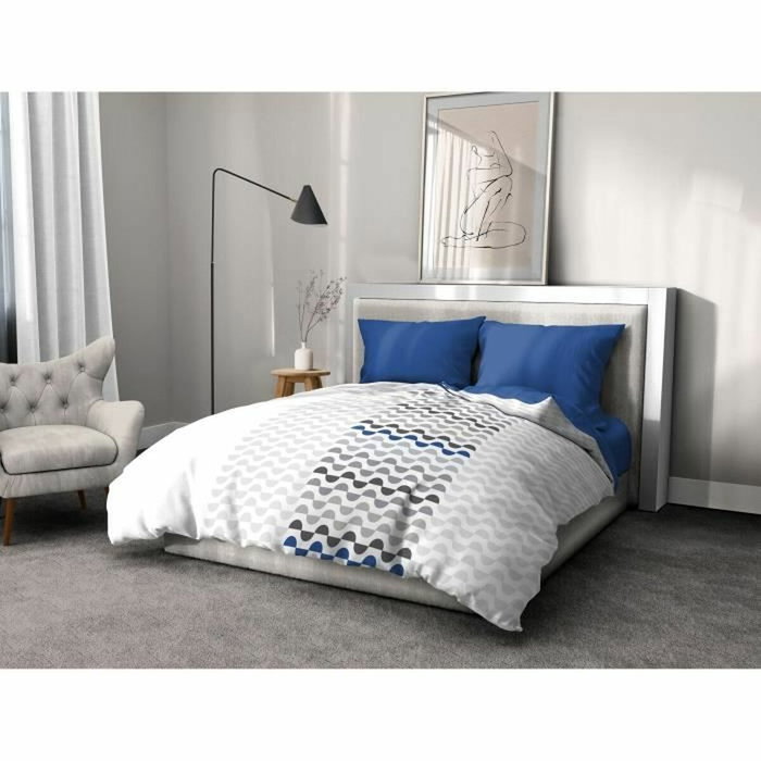 Home Linge Passion AMBROISIE Juego nórdico de microfibra - Azul - 220 x 240 cm Home Linge Passion AMBROISIE Juego nórdico de microfibra - Azul - 220 x 240 cm