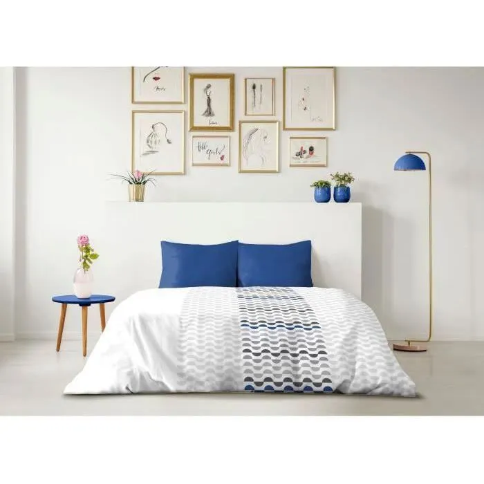 Home Linge Passion Juego Nórdico Microfibra Azul 220x240 cm con 2 Fundas Almohada 63x63 cm