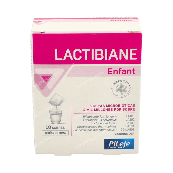 PILEJE Lactibiane Enfant 10Sbrs - Complemento Alimenticio con Probióticos y Vitamina D para Niños de 6 Meses a 4 Años PILEJE Lactibiane Enfant 10Sbrs - Complemento Alimenticio con Probióticos y Vitamina D para Niños de 6 Meses a 4 Años