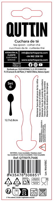 Inde Set 6 Cucharas de Te Louvre 1.5 mm (12 Cajas)
