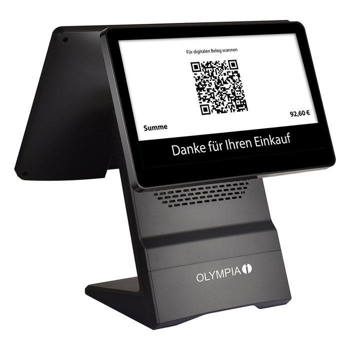 Olympia T400DK PC Todo-en-Uno con Pantalla Táctil 15.6 Pulgadas, Android 11, Negro, Registrierkasse