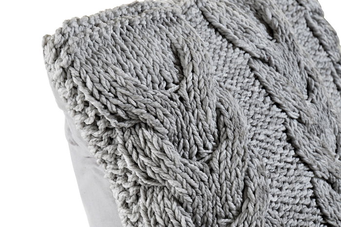 DKD Home Decor Cojín Algodón Poliéster 45x10x45 Gris Claro, Pack de 4