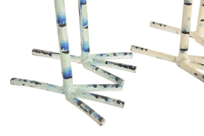 DKD Home Decor Pack de 2 Figuras de Metal 26x16x65 cm, Azul y Blanco DKD Home Decor Pack de 2 Figuras de Metal 26x16x65 cm, Azul y Blanco
