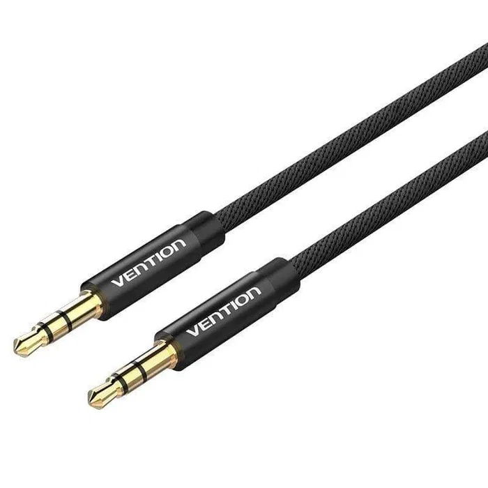 Vention Cable de Audio Estéreo Jack 3.5mm Macho a Macho 0.5m (50cm) Chapado en Oro Negro