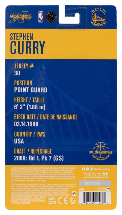McFarlane Toys NBA SportsPicks Stephen Curry (Golden State Warriors) 15 cm