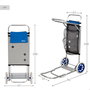 Aktive Carro mesa playa 2 en 1 azul con base extensible y rejilla auxiliar