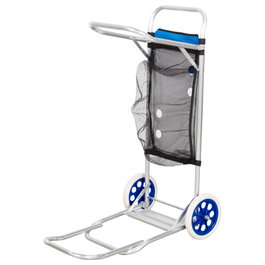 Aktive Carro mesa playa 2 en 1 azul con base extensible y rejilla auxiliar