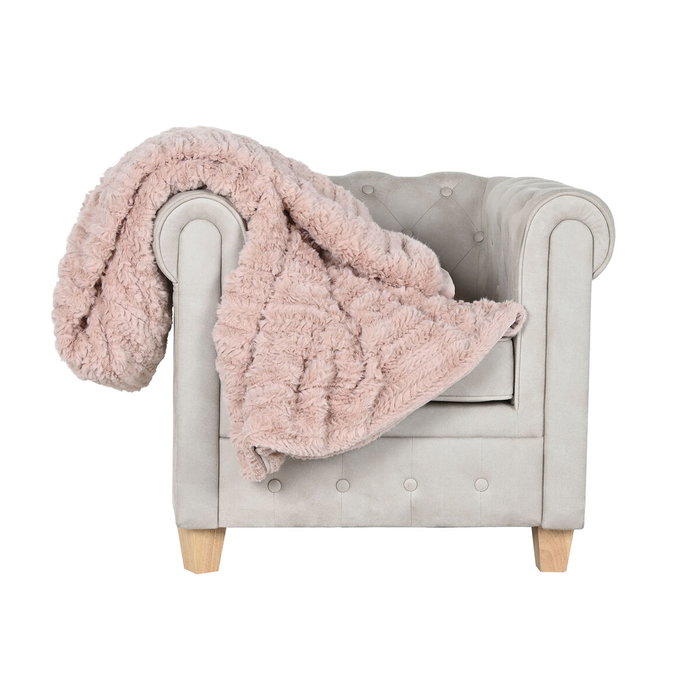 DKD Home Decor Manta de Poliéster Rosa Palo 220x240x1 cm DKD Home Decor Manta de Poliéster Rosa Palo 220x240x1 cm