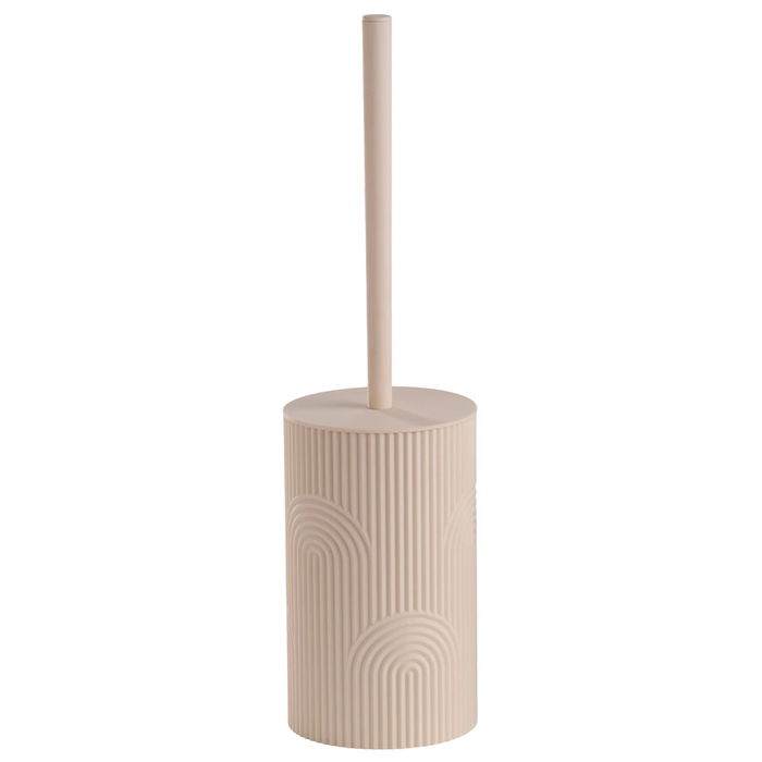 Day Escobilla WC con Cepillo de Nailon, Diámetro 9,5 cm Altura 36 cm en Plástico ABS - Colores Surtidos (Beige/Gris) con Relieve