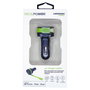 RealPower Cargador de Coche (Encendedor) 4.8A Dual USB 2.4A + Lightning Cable 0.58m 257637 - Negro/Verde