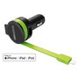 RealPower Cargador de Coche (Encendedor) 4.8A Dual USB 2.4A + Lightning Cable 0.58m 257637 - Negro/Verde