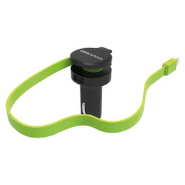 RealPower Cargador de Coche (Encendedor) 4.8A Dual USB 2.4A + Lightning Cable 0.58m 257637 - Negro/Verde