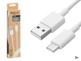 ARGON Cable USB A a USB C Blanco 2m