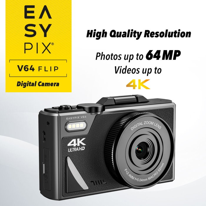 Easypix V64 Flip Cámara Digital Negra