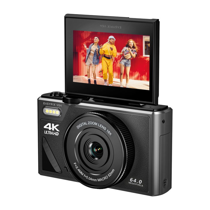 Easypix V64 Flip Cámara Digital Negra