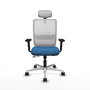 PIQUERAS Y CRESPO Silla de oficina Haches Azul claro y Blanco