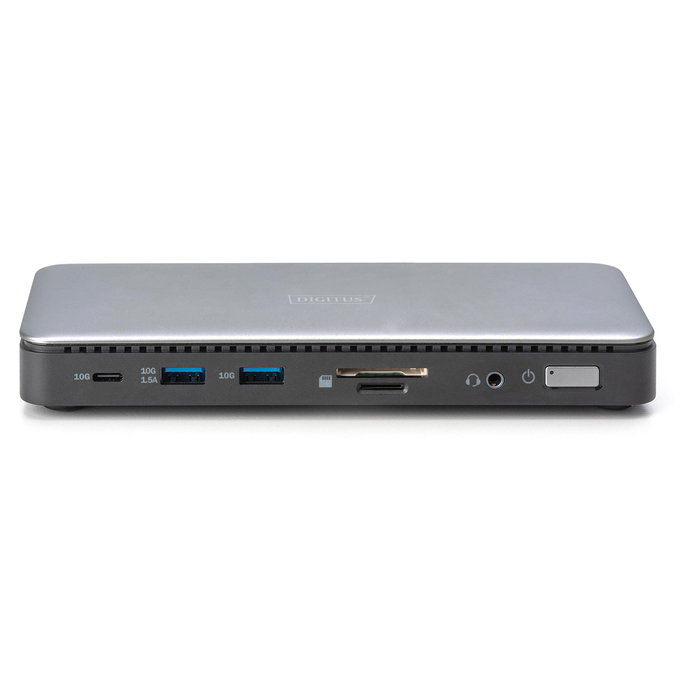 Digitus Estación de Acoplamiento USB-C, 11 Puertos (2x HDMI, DP, Ethernet, USB-A, USB-C, Audio, Lector SD), 4K 60Hz, USB 3.2 Gen 2, Plug & Play, para Windows/Mac