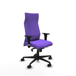 PIQUERAS Y CRESPO Sillón Albacete con Mecanismo Sincro, Tela Lila, Base Nailon Negra